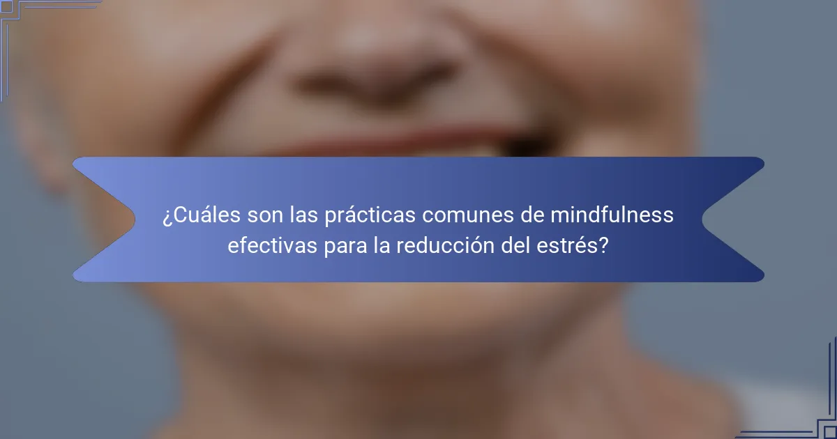 ¿Cuáles son las prácticas comunes de mindfulness efectivas para la reducción del estrés?