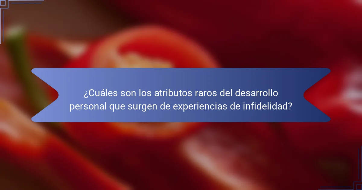 ¿Cuáles son los atributos raros del desarrollo personal que surgen de experiencias de infidelidad?