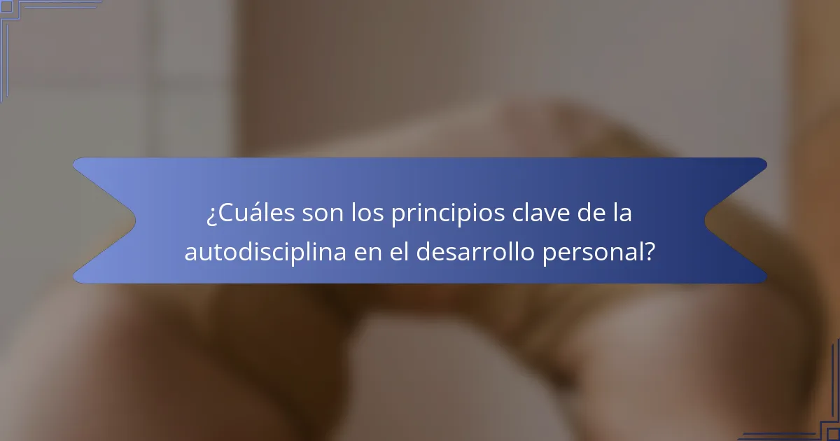 ¿Cuáles son los principios clave de la autodisciplina en el desarrollo personal?