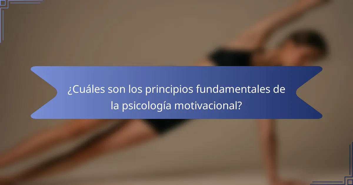 ¿Cuáles son los principios fundamentales de la psicología motivacional?