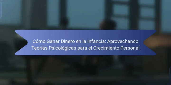 Cómo Ganar Dinero en la Infancia: Aprovechando Teorías Psicológicas para el Crecimiento Personal