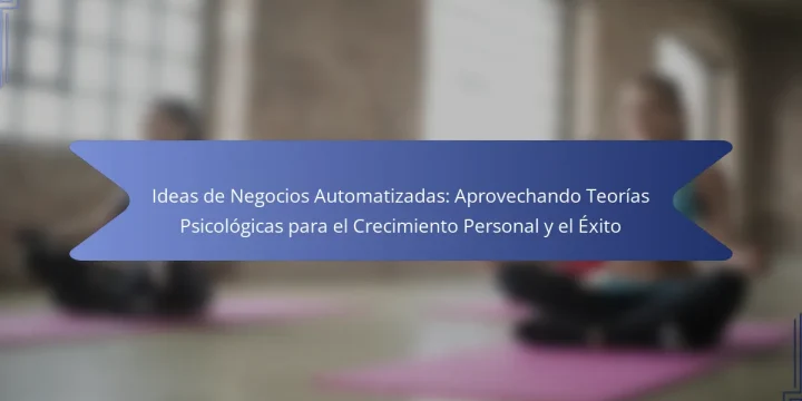 Ideas de Negocios Automatizadas: Aprovechando Teorías Psicológicas para el Crecimiento Personal y el Éxito