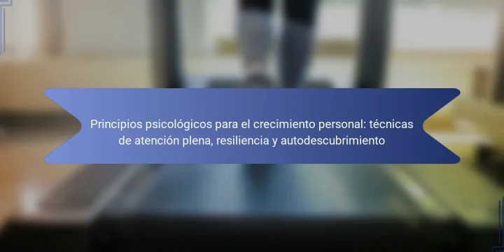Principios psicológicos para el crecimiento personal: técnicas de atención plena, resiliencia y autodescubrimiento