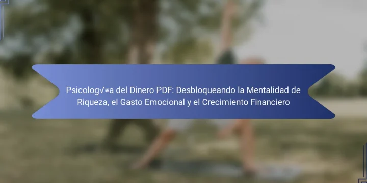 Psicología del Dinero PDF: Desbloqueando la Mentalidad de Riqueza, el Gasto Emocional y el Crecimiento Financiero