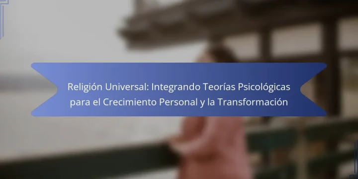 Religión Universal: Integrando Teorías Psicológicas para el Crecimiento Personal y la Transformación