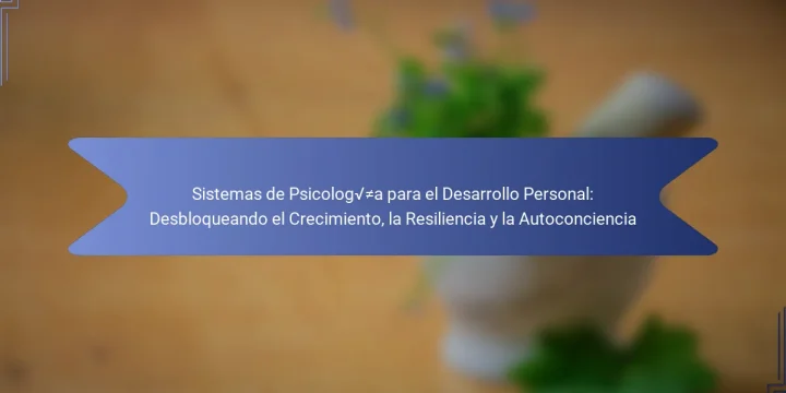 Sistemas de Psicología para el Desarrollo Personal: Desbloqueando el Crecimiento, la Resiliencia y la Autoconciencia