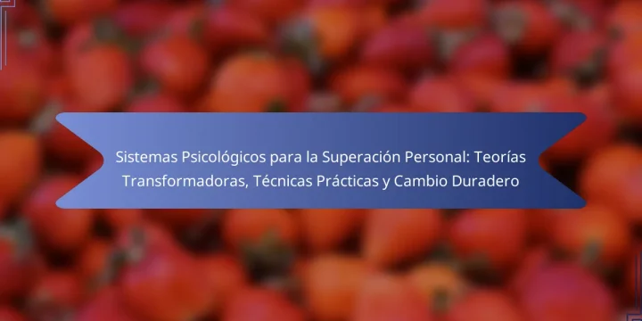 Sistemas Psicológicos para la Superación Personal: Teorías Transformadoras, Técnicas Prácticas y Cambio Duradero