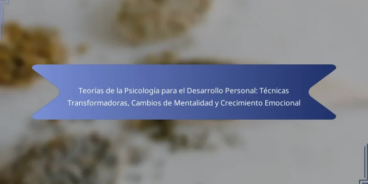 Teorías de la Psicología para el Desarrollo Personal: Técnicas Transformadoras, Cambios de Mentalidad y Crecimiento Emocional