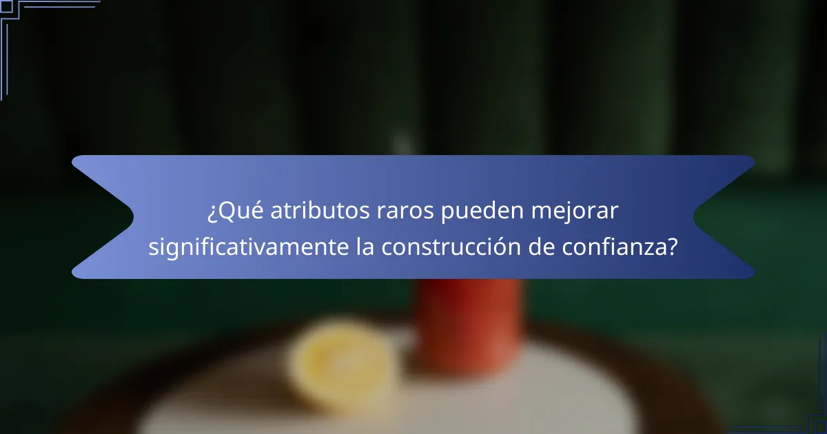 ¿Qué atributos raros pueden mejorar significativamente la construcción de confianza?