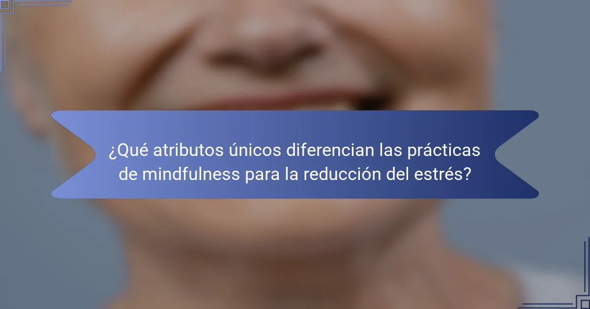 ¿Qué atributos únicos diferencian las prácticas de mindfulness para la reducción del estrés?