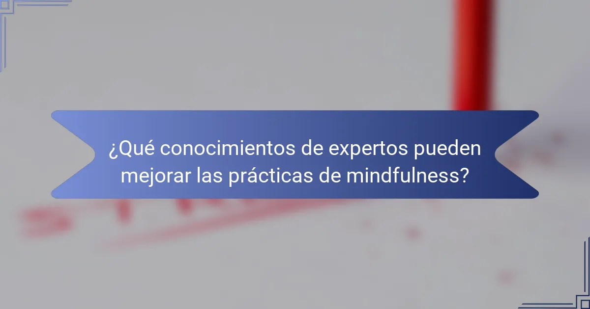 ¿Qué conocimientos de expertos pueden mejorar las prácticas de mindfulness?