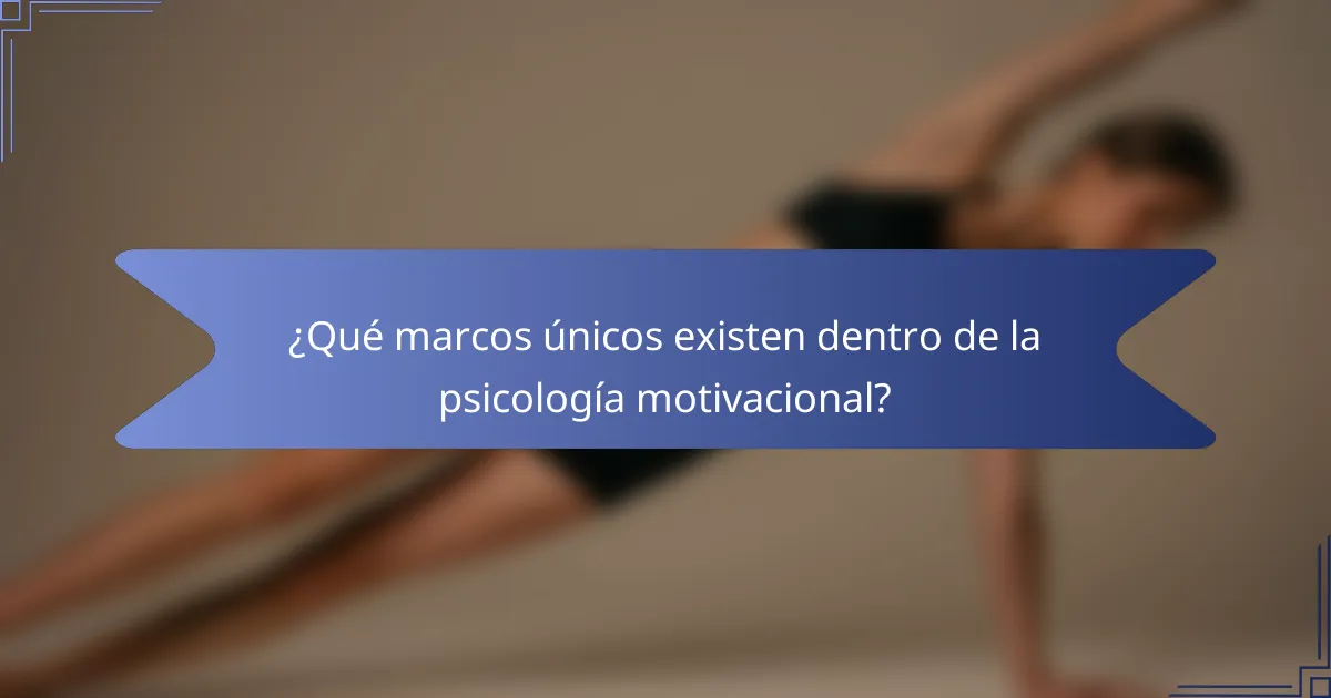¿Qué marcos únicos existen dentro de la psicología motivacional?