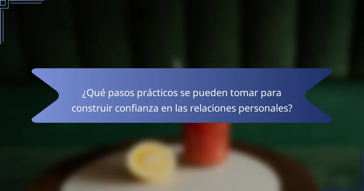 ¿Qué pasos prácticos se pueden tomar para construir confianza en las relaciones personales?